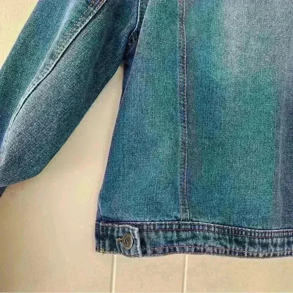Womens Highway Jeans Distressed Jean Denim Jacket Size M Light Wash New! - Picture 4 of 12